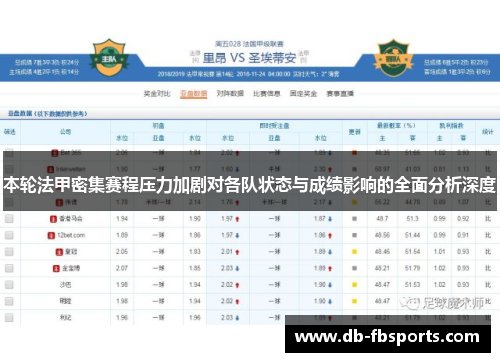 本轮法甲密集赛程压力加剧对各队状态与成绩影响的全面分析深度 本轮法甲密集赛程压力加剧对各队状态与成绩影响的全面分析深度